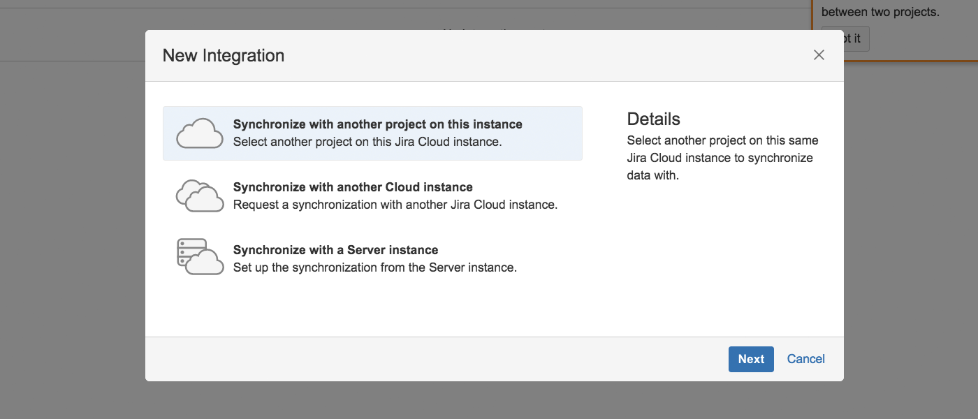 sync jira backbone app cloud configuration screen