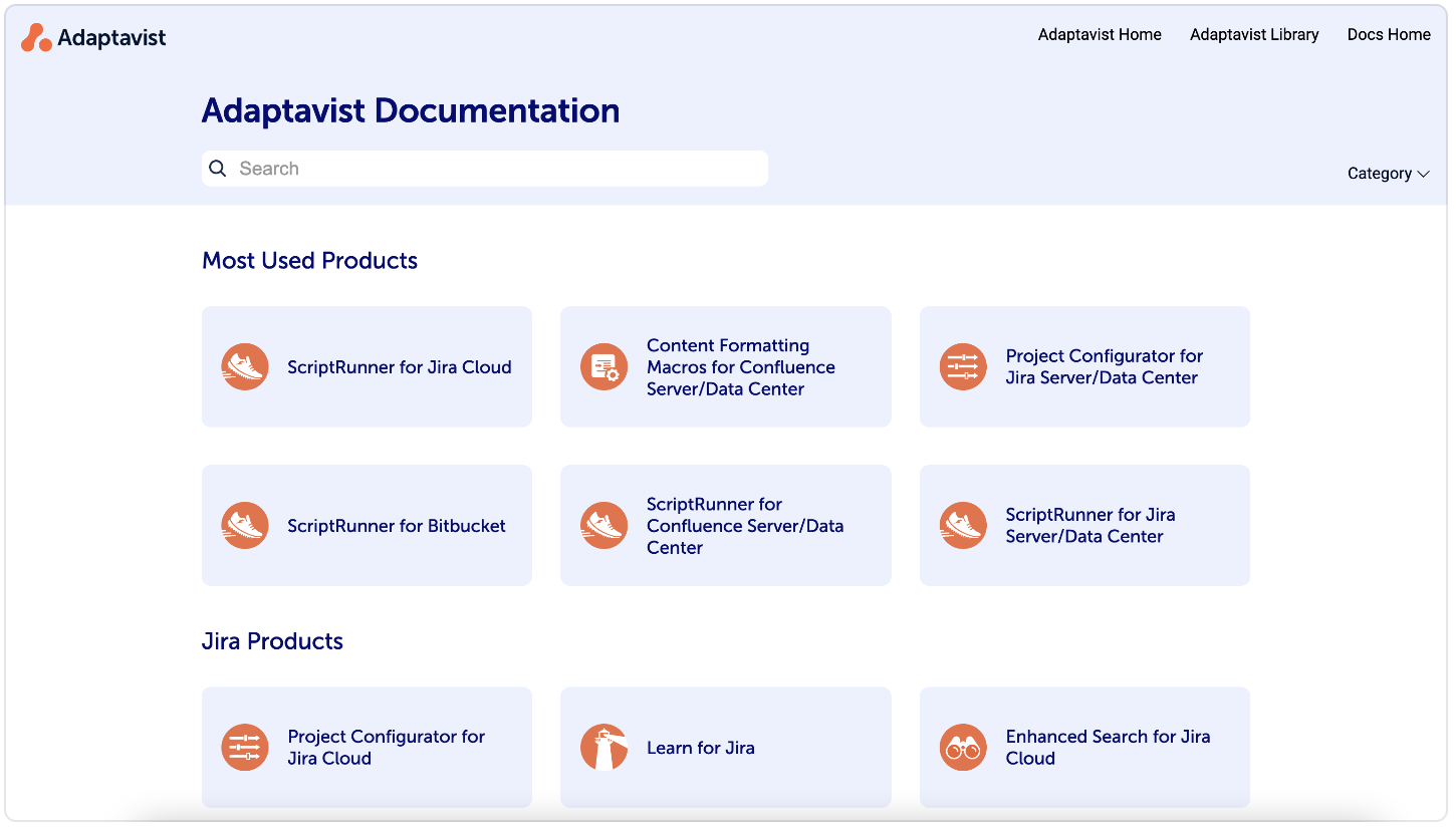 Adaptavist's new Help Center built on Scroll Viewport for Confluence.