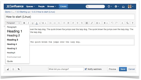 Structured Authoring for Confluence