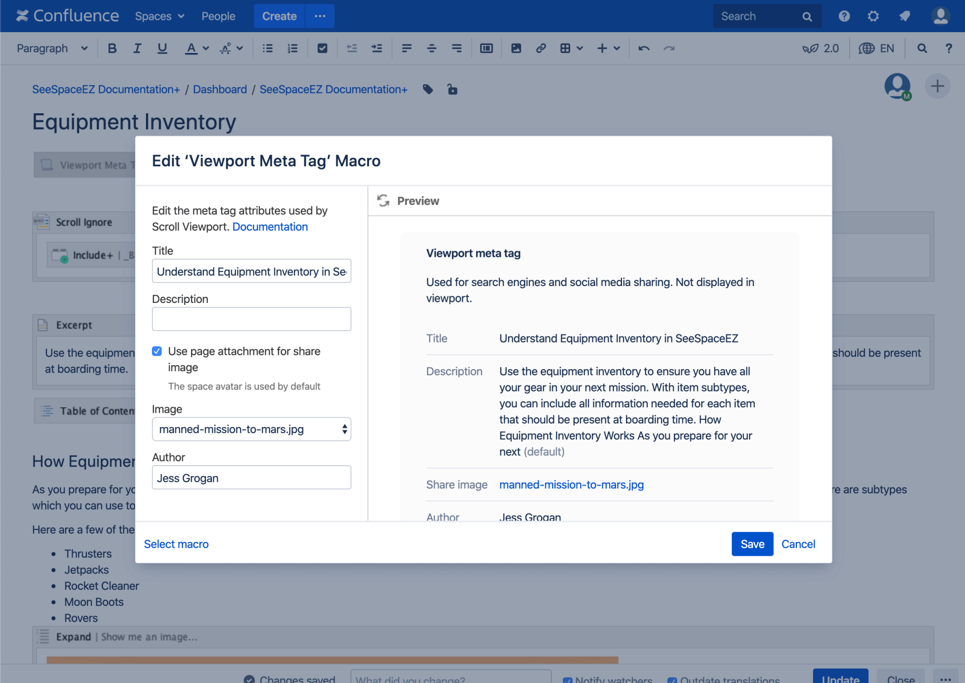 Control settings such as how certain macros appear