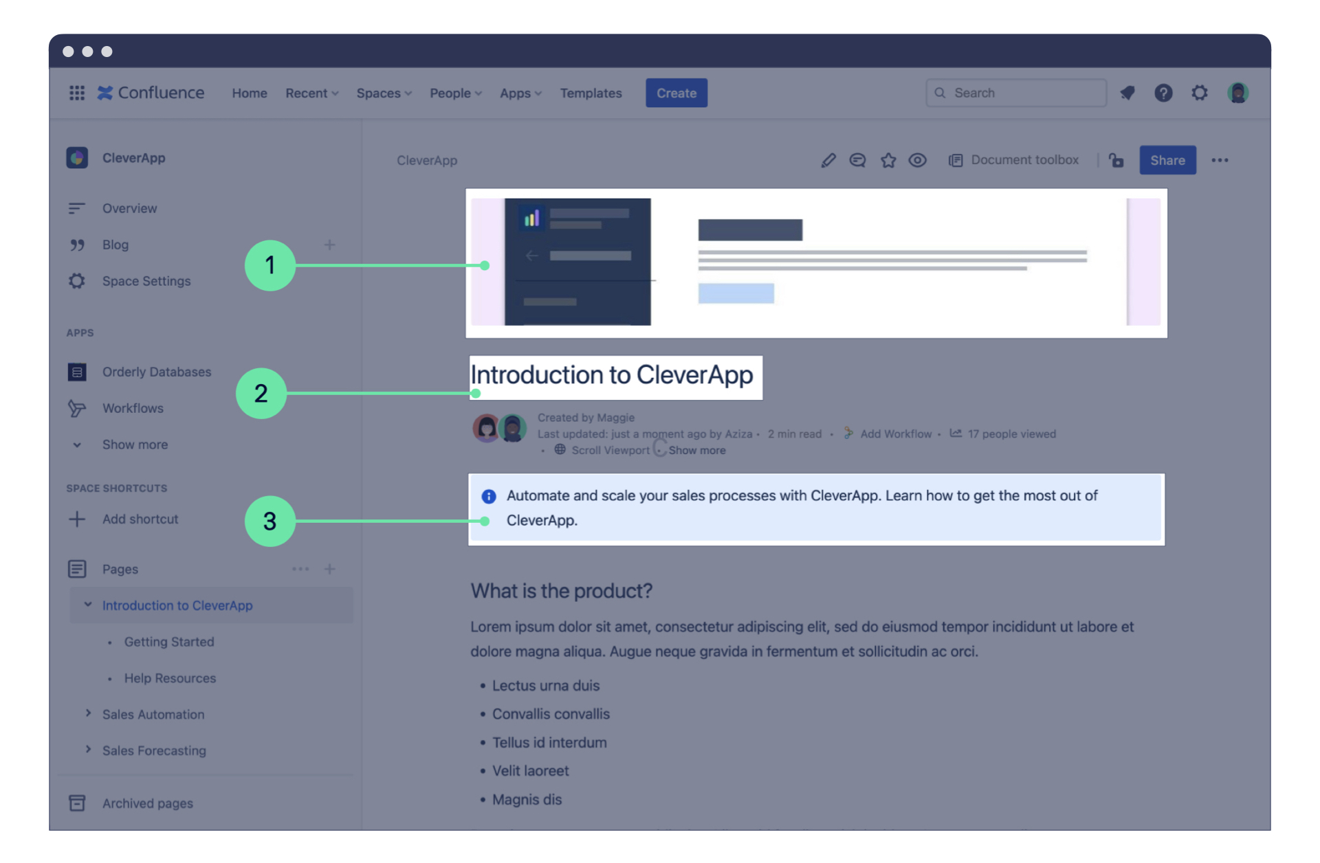 Header Image, Page Title and Info Panel in Confluence